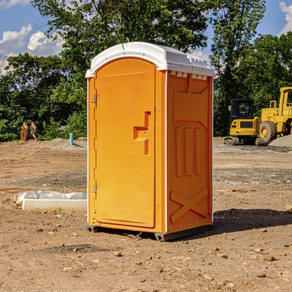 how often are the portable toilets cleaned and serviced during a rental period in Le Sueur County MN